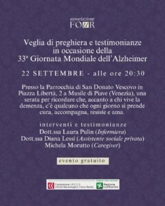 Scopri di più sull'articolo Veglia di preghiera in occasione della 33° Giornata Mondiale dell’Alzheimer