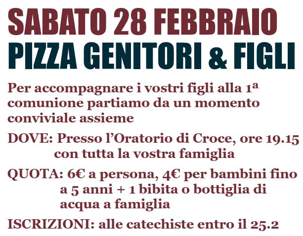 Scopri di più sull'articolo Pizza genitori e figli – 1° Comunione