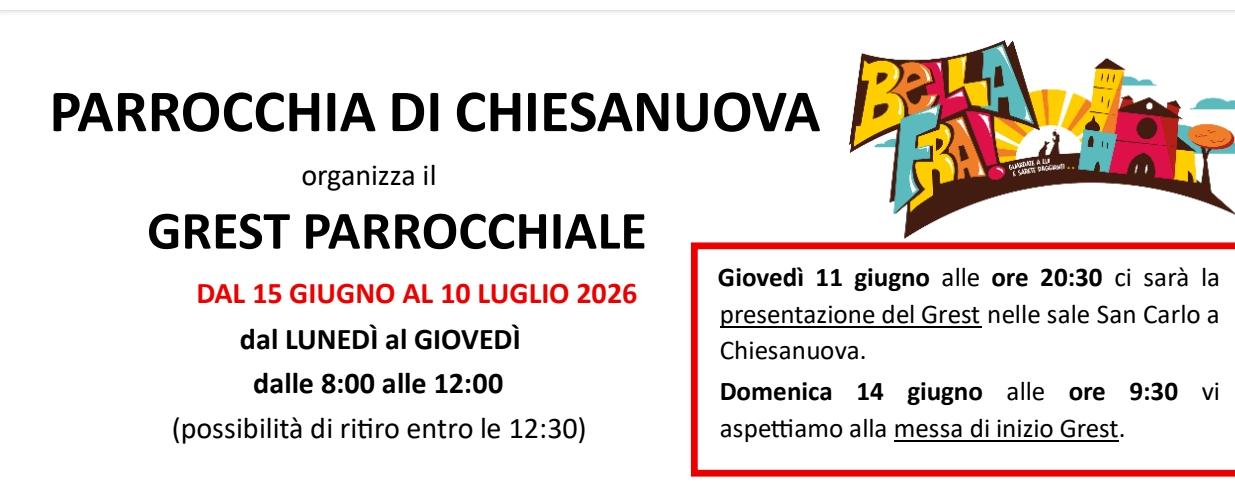 Scopri di più sull'articolo GrEst 2026 a Chiesanuova